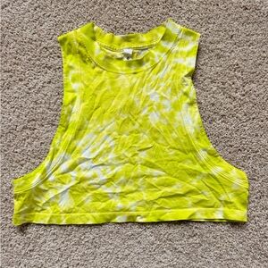 Lululemon Athletica Yellow Tie-Dye Crop Top